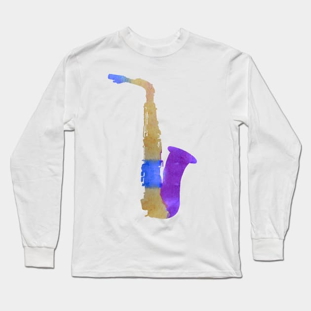 Saxophone Long Sleeve T-Shirt by BittenByErmines